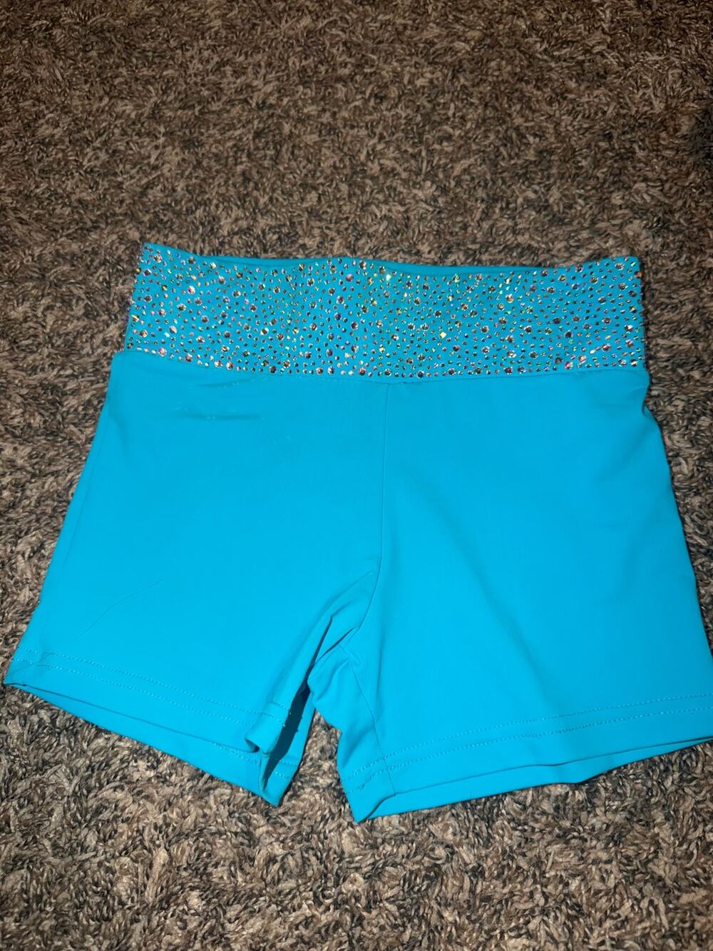 Blue Rhinestone Gymnastics Cheer Dance spanks shorts YL